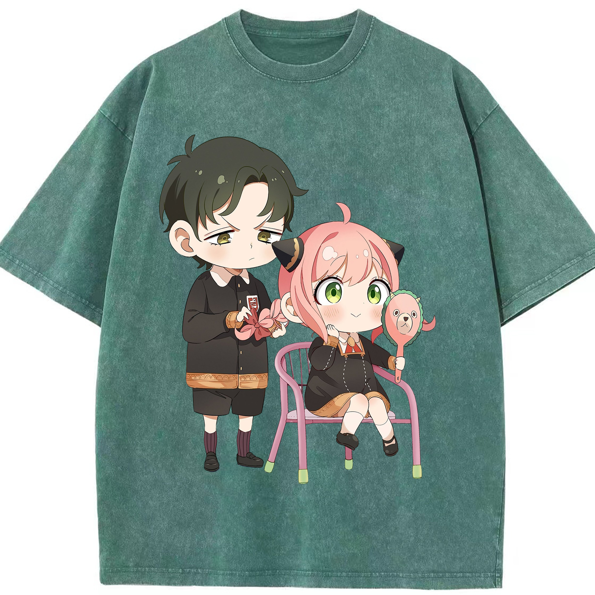 （画像用） SPY×FAMILY间谍家家酒 綿100% ヴィンテージ風 半袖Tシャツ（フロントプリント）